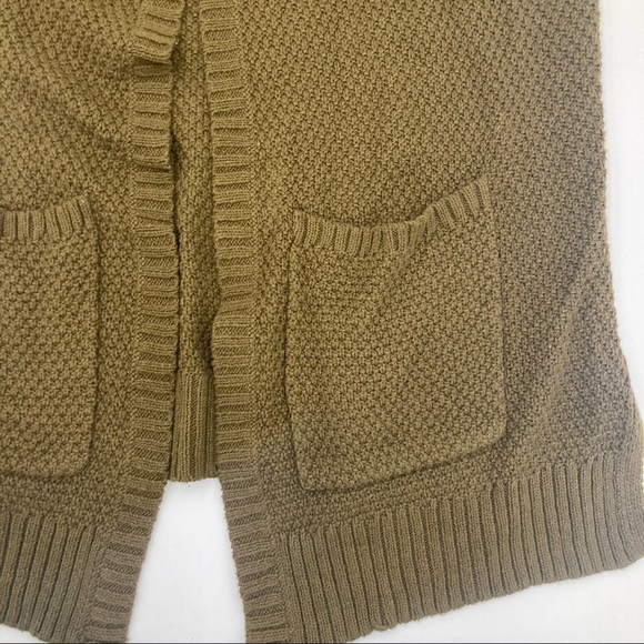 Urban outfitters army green sweater open front with pockets - Picture 2 of 6